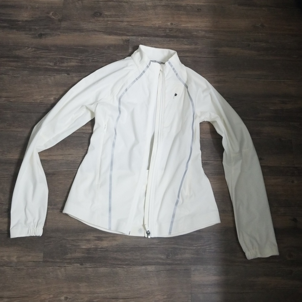 Athleta Front runner zipup white